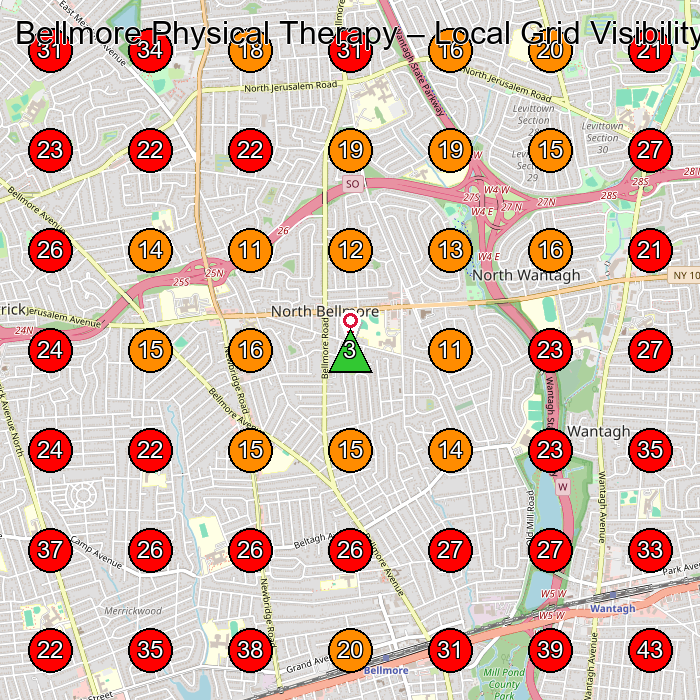 Bellmore Physical Therapy GeoGrid visibility map for Chiropractor in Bellmore